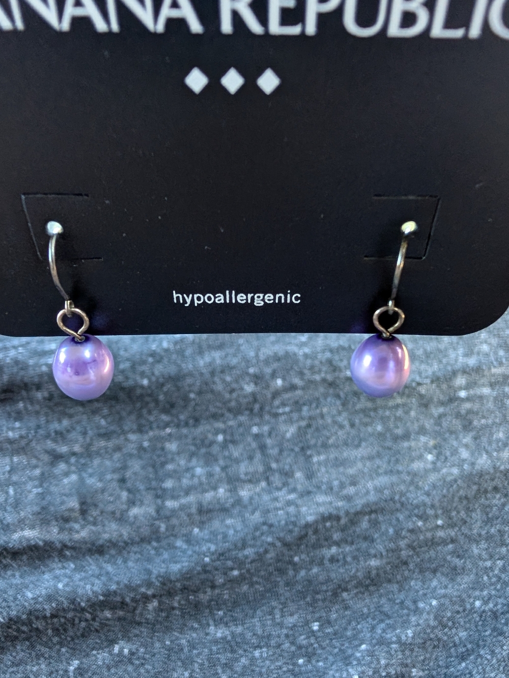 Banana Republic Lavender Pearl Drop Earrings